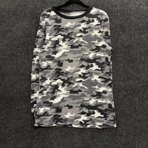 Joe Boxer Gray Camo Thermal Long Sleeve Mens Large Waffle Grunge Layering